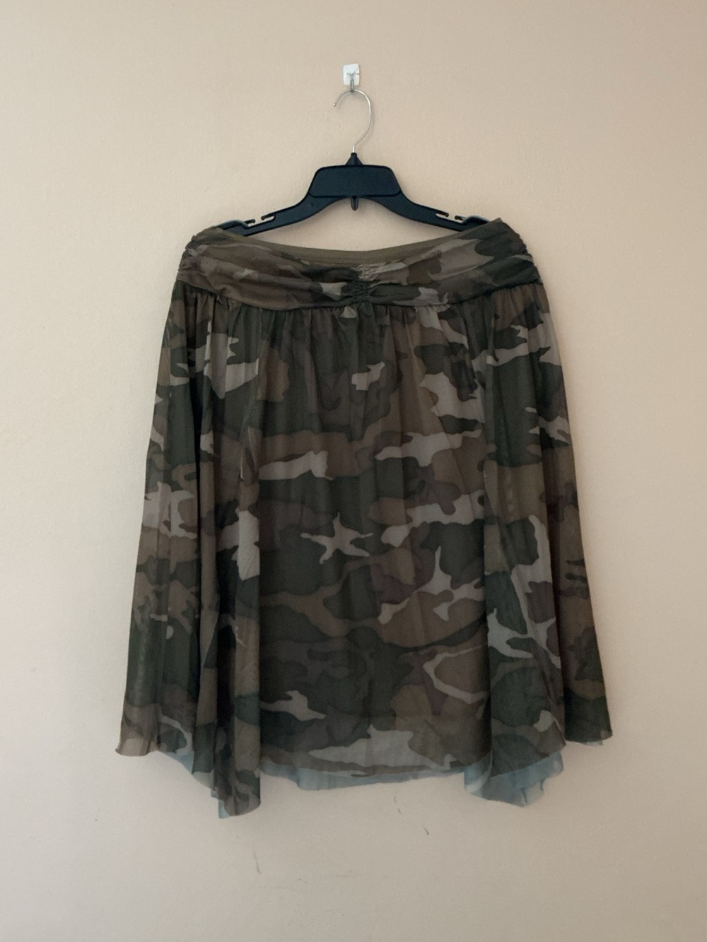 Xhilaration Green & Brown Camo Low Rise A-Line Skirt